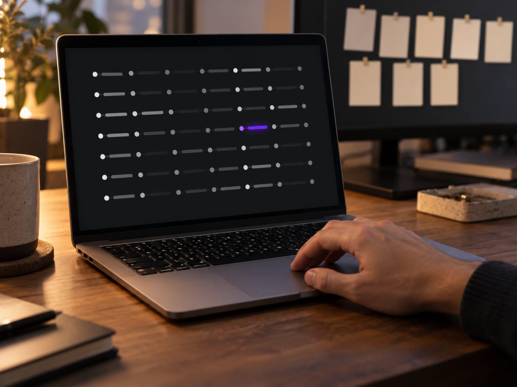 A laptop showing a release pipeline with a week of small shipped changes