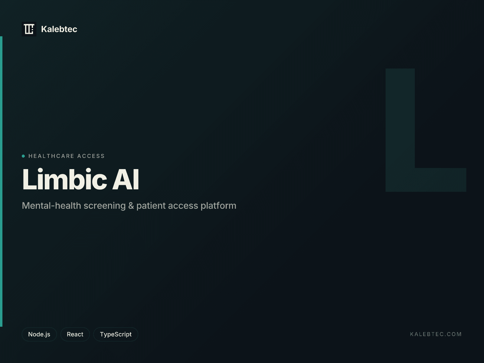 Limbic AI project card — mental-health screening and patient access platform
